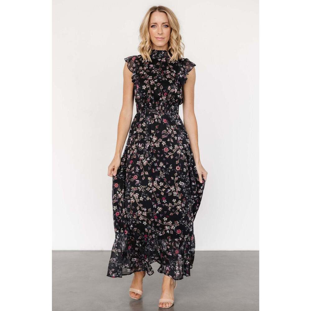 Baltic Born Kearny Ruffle Maxi Dress | Midnight + Gold Multi Size XLXL - Picture 5 of 5